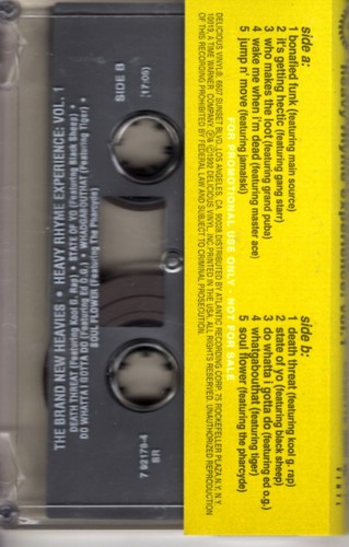 Brand New Heavies Heavy Rhyme Experience Vol 1 PROMO ADVANCE DEMO Cassette Tape - Imagen 2 de 2