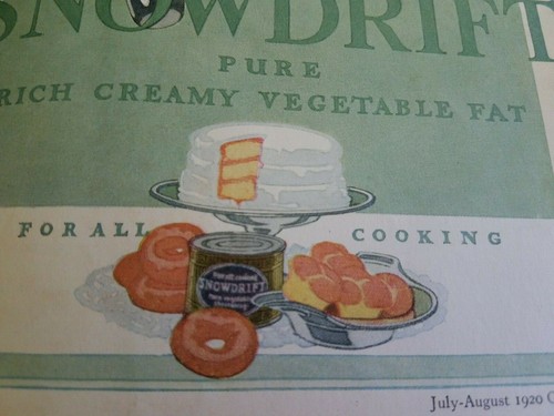 1920 SNOWDRIFT Shortening Kitchen Art & Lazell As The Petals Perfumed Talcum AD - Picture 3 of 6