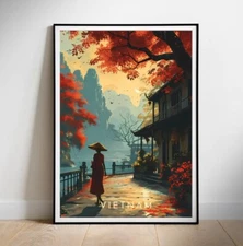 Vietnam travel poster, Printable wall art