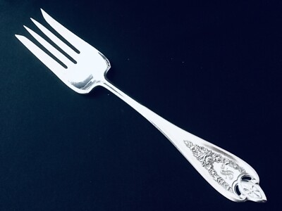 INTERNATIONAL 1847 ROGERS OLD COLONY COLD MEAT FORK SILVER PLATE RETIRED MONO S
