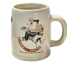 1982 Norman Rockwell Mug Ride Him Cowboy First in The Merry Christmas Series LE