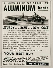 1955 Print Ad Starcraft Starlite Aluminum Metal Boats Goshen,IN