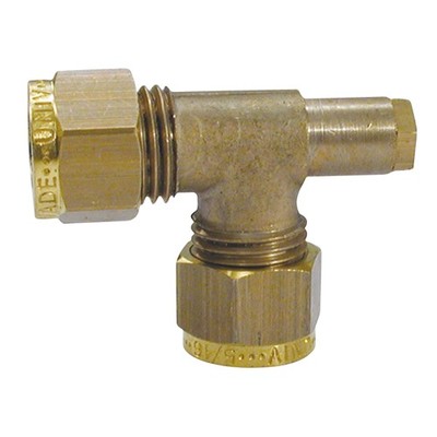 Wade Brass Test Point Elbow 5/16'' x 5/16'' Compression Fittings. Copper Olives