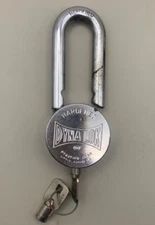 Vintage DYNA LOK (Dynation Corp) Heavy Duty Padlock Long Shackle with 2 Keys