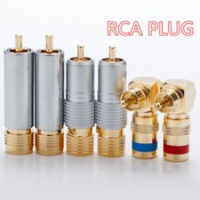 4PCS Audio RCA Plugs 24K Gold Plated Connectors W/ Screw for HiFi Signal Cable  