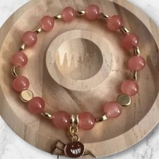 Halloween Beaded Stretchy Bracelet With Spider Charm  