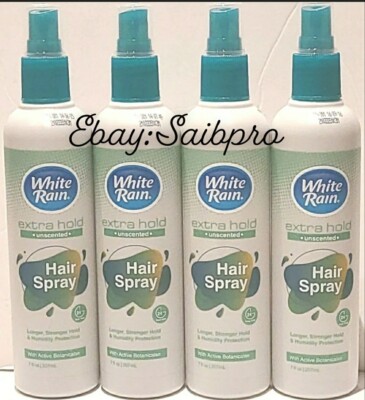 Lot Of 4 White Rain Advanced Formula Extra Hold Unscented Hair Spray 7 oz 
