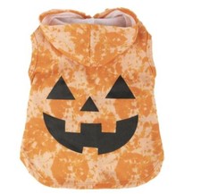 Halloween Cat Dog Pet Clothing Orange Tie Dye Jack-O-Lantern Hoodie Size Small