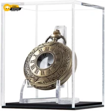Pocket Watch Display Case Display Stand Cube Holder Clear Acrylic Box Protected