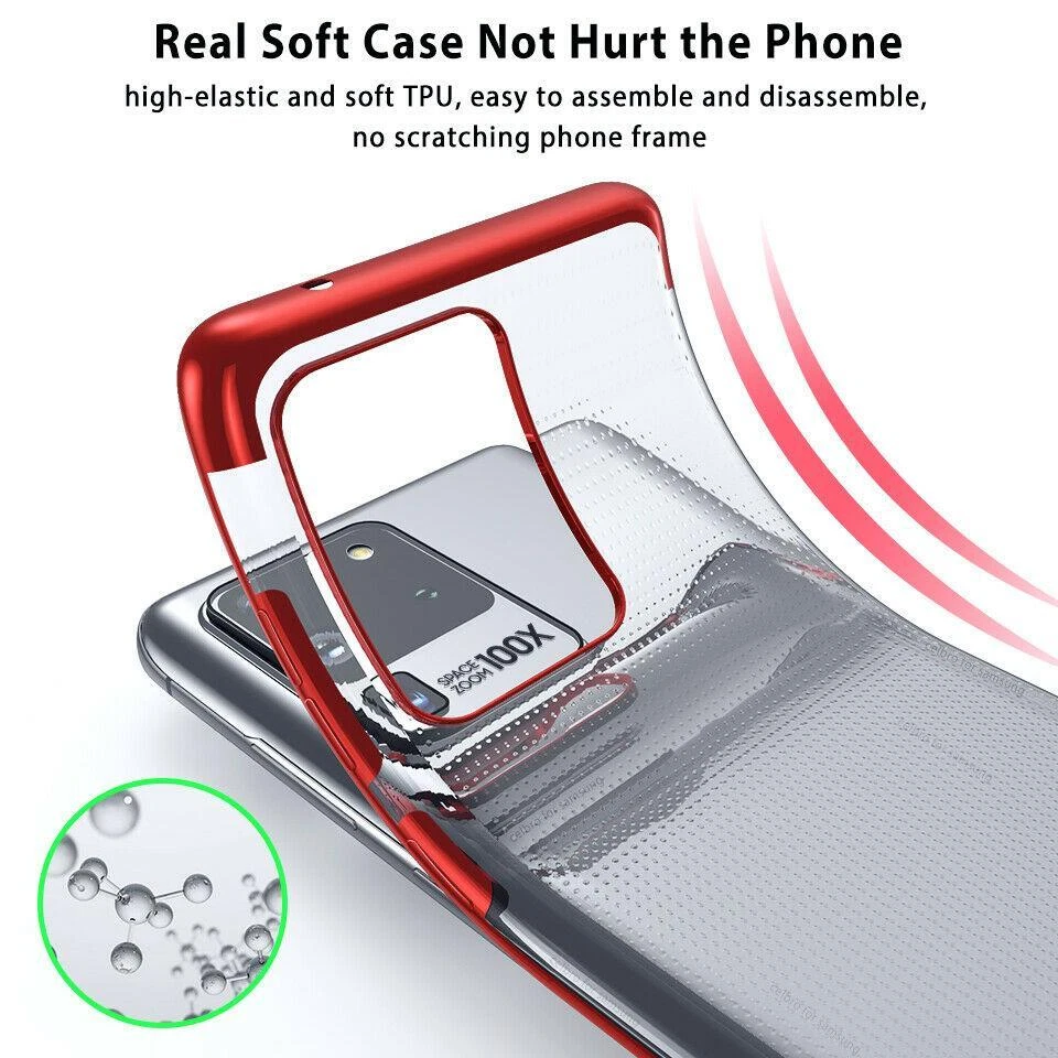 Pour Samsung Galaxy A51 A71 S10 Lite S20 Plus Ultra Métallique Clair TPU Etui - Photo 3/4