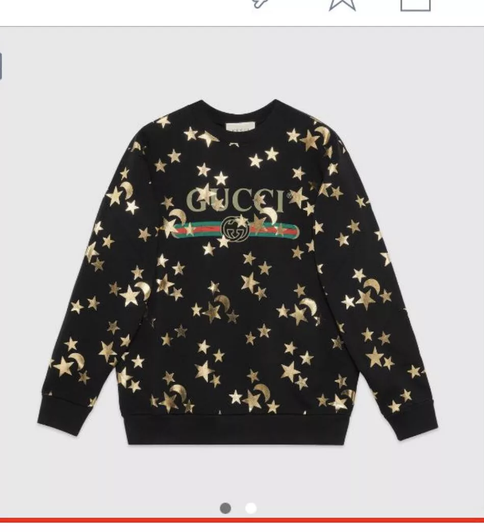 Gucci Star and Moon Printed T-shirt in Black