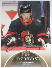 JOSH NORRIS SIGNED 21-22 UPPER DECK CANVAS OTTAWA SENATORS CARD AUTOGRAPH AUTO!!