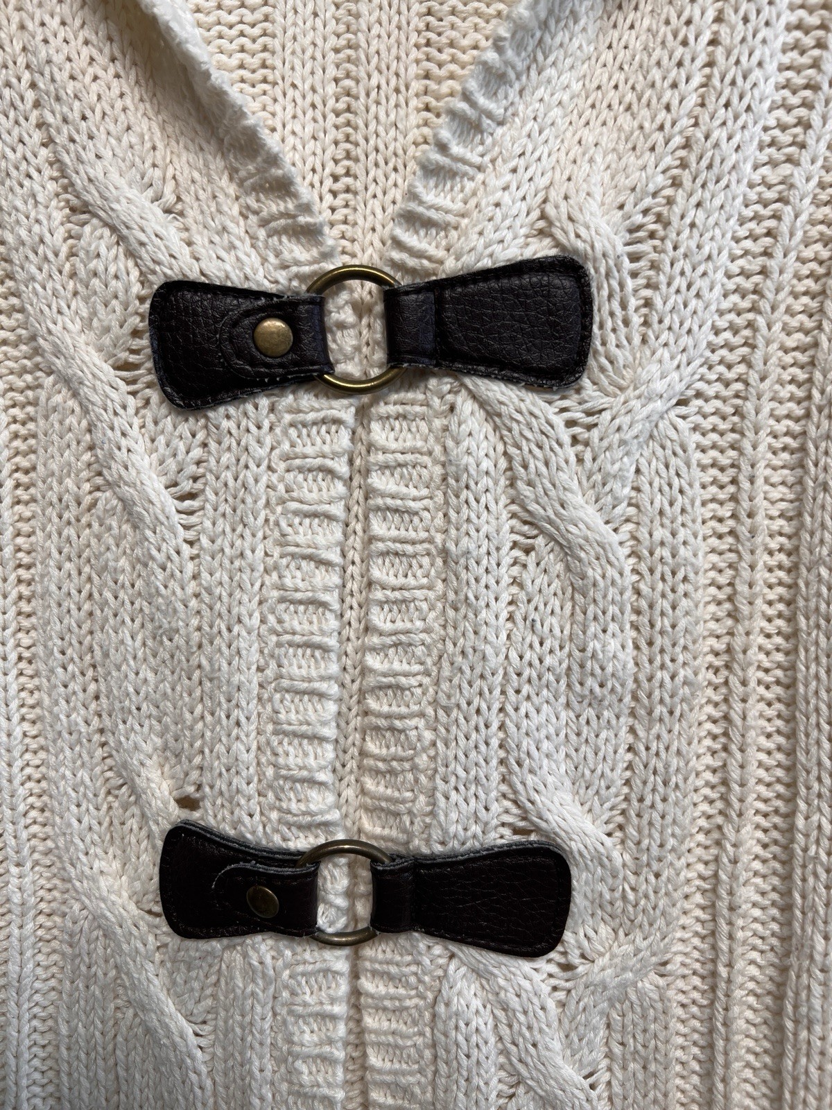Y2K Hooded Toggle button Cable Knit Cardigan Swea… - image 2