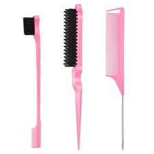 3 Pcs Slick Back Hair Brush, Rat Tail Comb, Edge  Bristle Brush, Hair Accessori