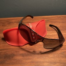 Vintage Prada SPS 52E Unisex Sunglasses Black Grey Genuine w/ receipt Wraparound