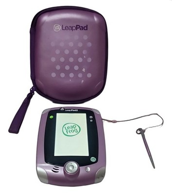 LeapFrog 2 LeapPad Pink Learning System With Case- Works!