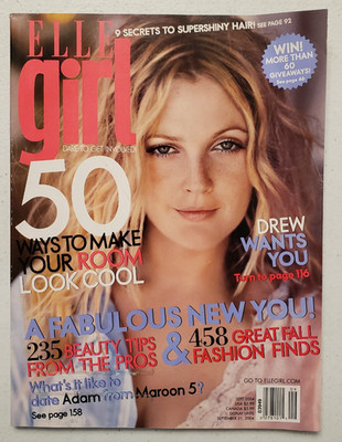 ELLE Girl Magazine September 2004 Drew Barrymore~Brad Pitt~Y2K