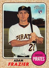 Adam Frazier 2017 Topps Heritage 669 Pittsburgh Pirates Rookie Baseball Card. rookie card picture