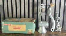 Vintage Universal Food and Meat Chopper Grinder Original Box & Half Boot