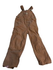 Carhartt Kids Brown Canvas Bib Overalls Style OX8609-B Size 4T