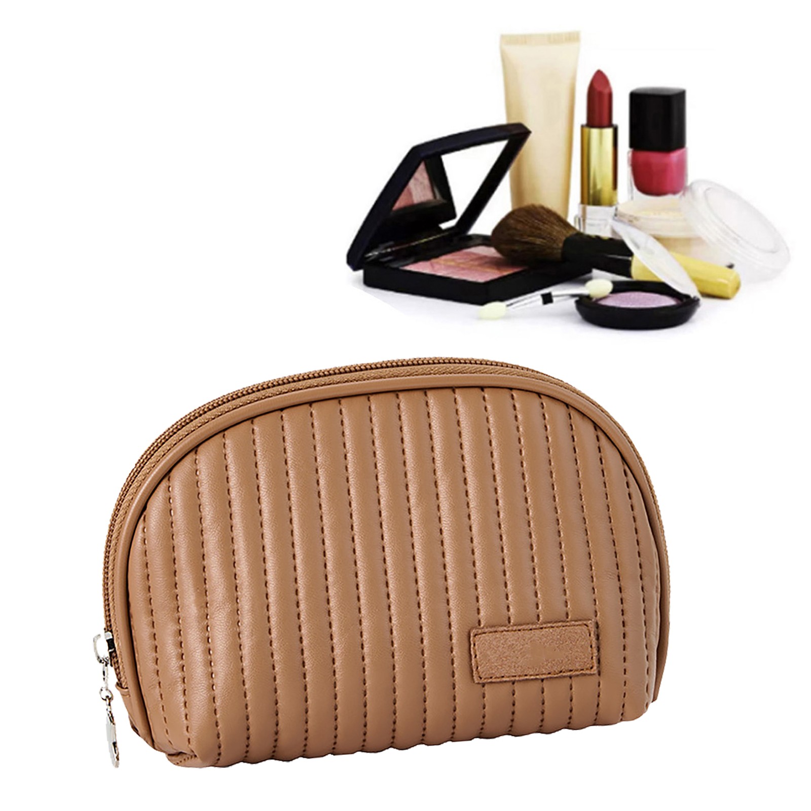 PU Leather Makeup Bag Portable Large Capacity Storage Travel Makeup Bag For