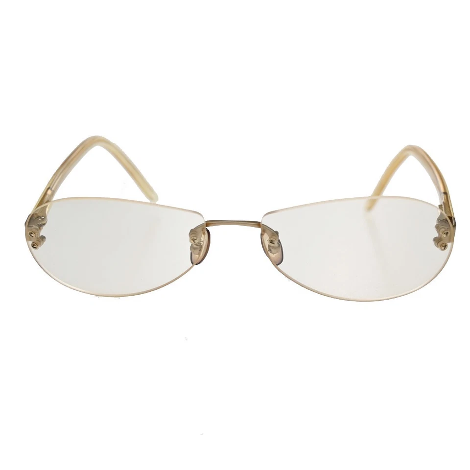 Gafas con logotipo de PRADA ojos eran de plástico VPR 60C/N dorado beige transparente Italia 03KB572 Foto 3 de 4