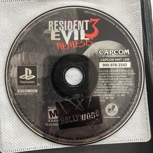 Resident Evil 3: NEMESIS (Sony PlayStation, 1999 PS1)  Disc Only Tested