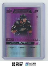 2021-22 UD Credentials Debut Ticket Access Pink Mason McTavish /49 #140 Anaheim