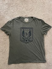 Camiseta Polo Ralph Lauren Puntada Única Mediana Verde Militar Gráfico Big Pony