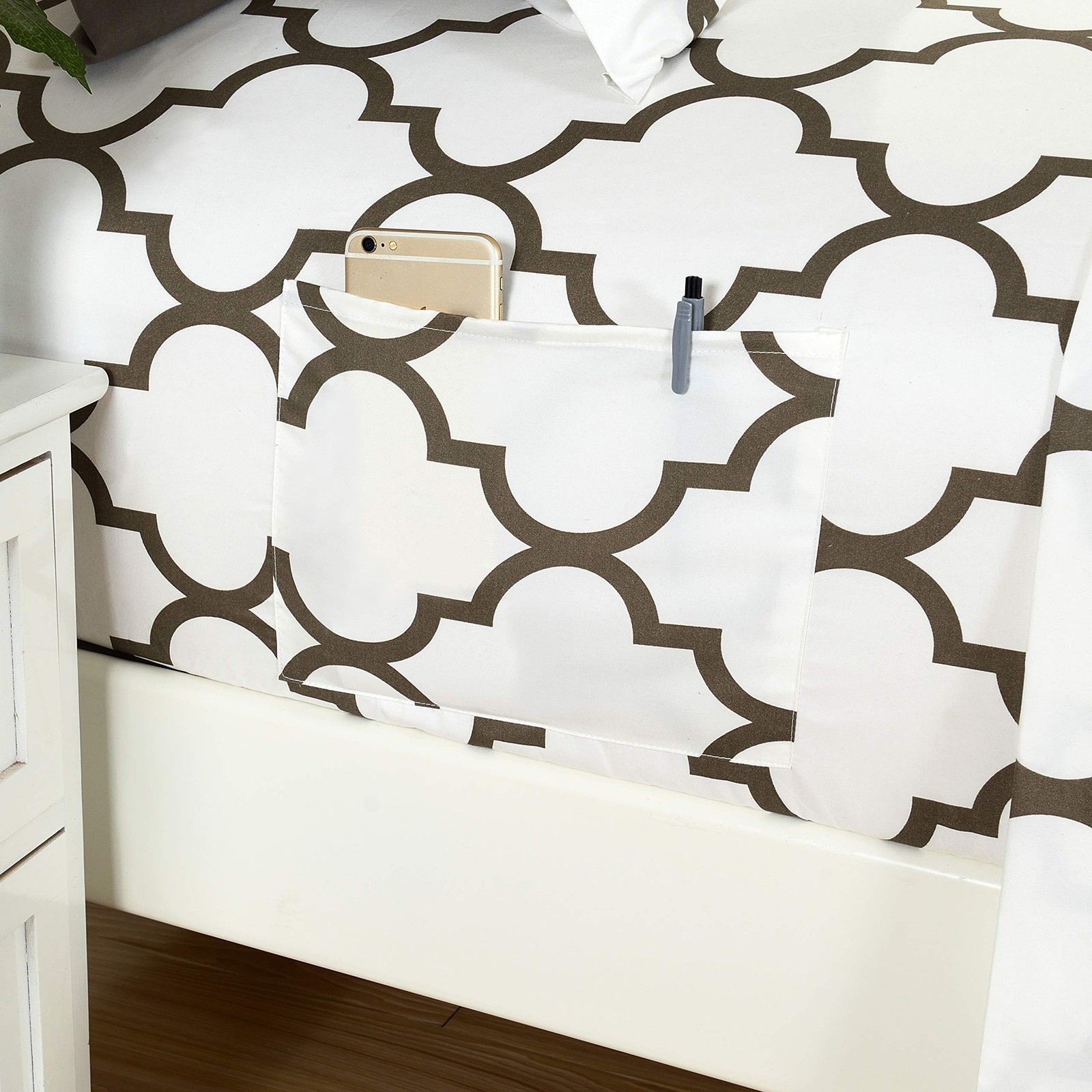 Elegant Comfort 1500TC King Quatrefoil Microfiber Bed Sheets 6-Piece Hotel Quali