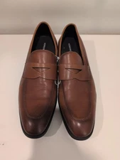 Nordstrom Men's Cognac Leather Ortholite Penny Loafer Slip-On Dress Shoes 13M