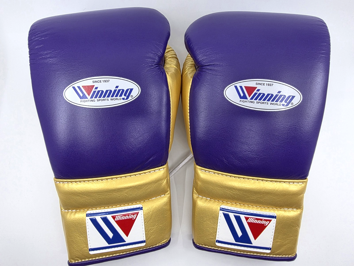Winning CO-MS-600 Boxing Gloves 16oz Purple Gold Lace-up Japan
