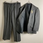 Three-piece herringbone gray pins suit men's coming-of-age ceremony business