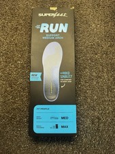 SUPERFEET Run Cushion Medium Arch Support Insoles-Mens 7.5-9 D  Pre cut/New 