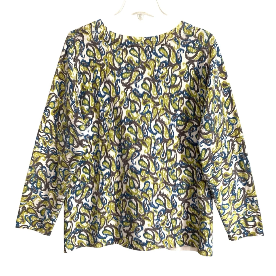 J. Jill Sweater Top Womens Size 2X Multicolor Paisley Long Sleeve Knit Stretch - Image 4 of 4