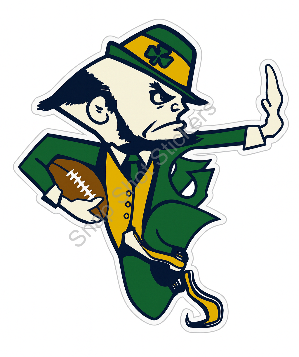 Weather Resistant Sticker/Decal - Green & Gold Football 19