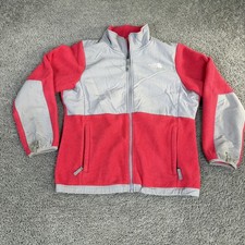 The North Face Jacket Girls XL 18 Pink Gray Denali Polartec Fleece Full Zip