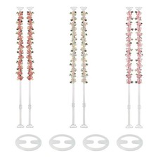 3 Pairs Decorative Floral Bra Straps And 4 Pcs Standard, Pink and White