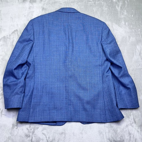 Jos. A. Bank Traveler Blue Wool Blazer Mens 46 Short Sport Coat Preppy Career - Picture 8 of 8