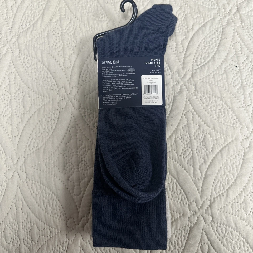 Dr. Scholls  Mens Ultra Comfort Premium Microfiber 2 Pair Crew Sock        NiP - Image 2 of 3