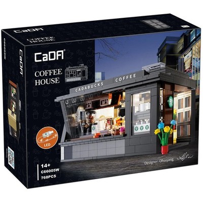 CaDA Street Kaffeehaus Ziegel Modell Set 768 Teile Bausatz C66005W