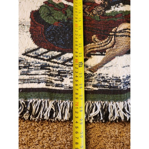 Tapestry New England Rug Pair Horse Drawn Carriage Holiday Christmas Throw 27x45 - Picture 15 of 22