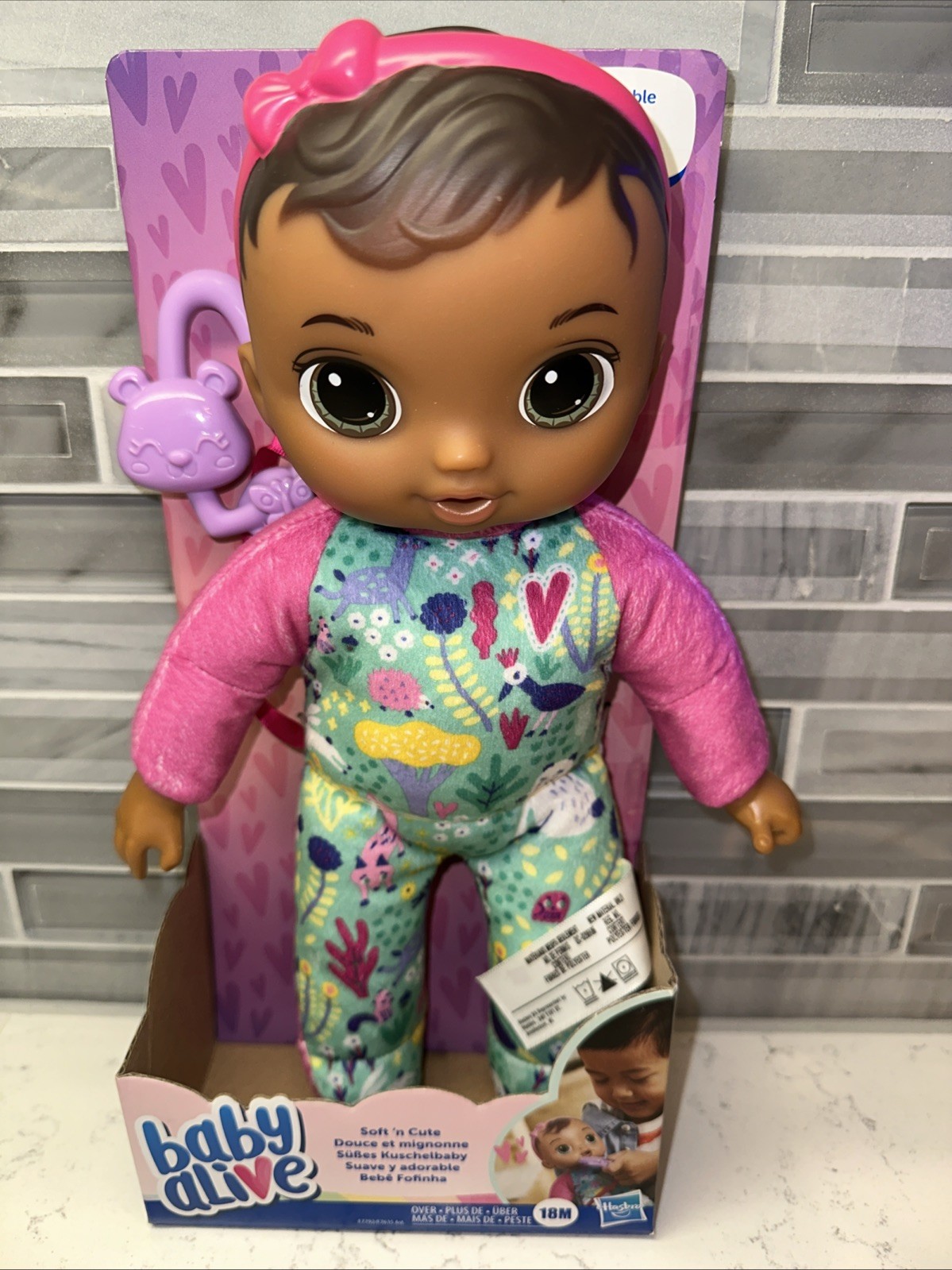 Baby Alive Soft &lsquo;n Cute Doll, Brown Hair, 11&rdquo;  First Bab