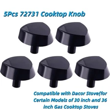 5Pcs Burner Control Knob For DACOR 72731 Model Stove Knob Replacement Black PLA