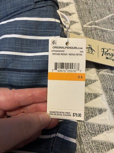 Penguin by Munsingwear Men’s 33 Striped Colorblock Swim Trunks NWT - Picture 9 of 12