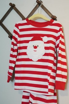 Emma Blake Smocks Striped Christmas Santa Applique Pajama Set Size 5