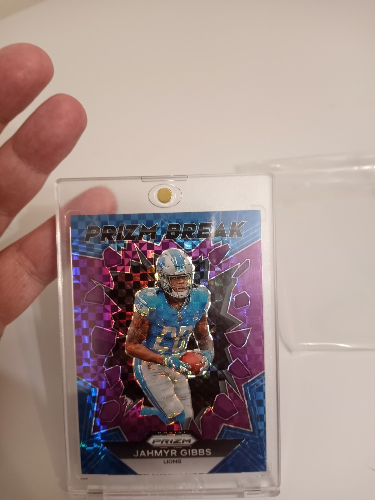 2023 Panini (Prizm Break) Jahmyr Gibbs Purple Power Prizm Rookie 37/49 RARE