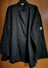 Mercer Culinary Millennia Unisex Black 3/4 Sleeve Chef Jacket Sz 1X