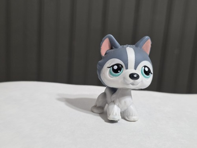 #ad Littlest Pet Shop No # Number Husky Standing Gray White Teal Eyes Puzzle Husky $14.99