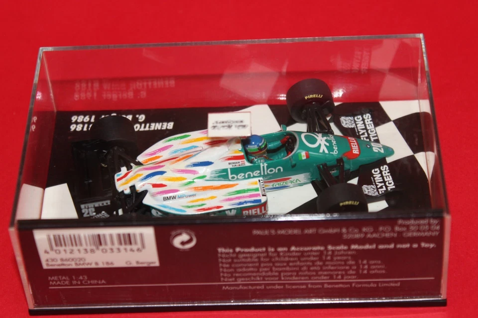 1/43 Benetton Bmw B186 (1986) - #20 G. Berger - MINICHAMPS - Immagine 3 di 3